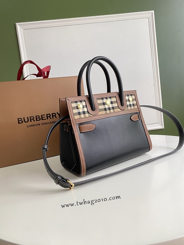 Burberry專門店新款小號Title泰爾勒手袋 巴寶莉Vintage復古格紋手提肩背女包 yxb1156